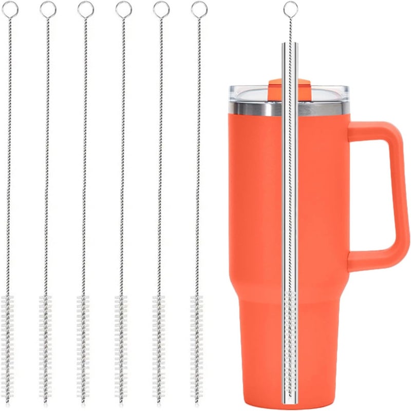 Ajedrmy 6 Pack Straw Cleaner Brush for Stanley, Reusable Extra Long Straw Cleaner for 40/30/20 oz Stanley Mug, 10mm Wide Drinking Straws Cleaning Brush for Sippy Cup, Water Bottle and Tubes - Image 1